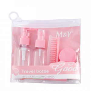 Set Viaje 5 Piezas Con Peine Rosa